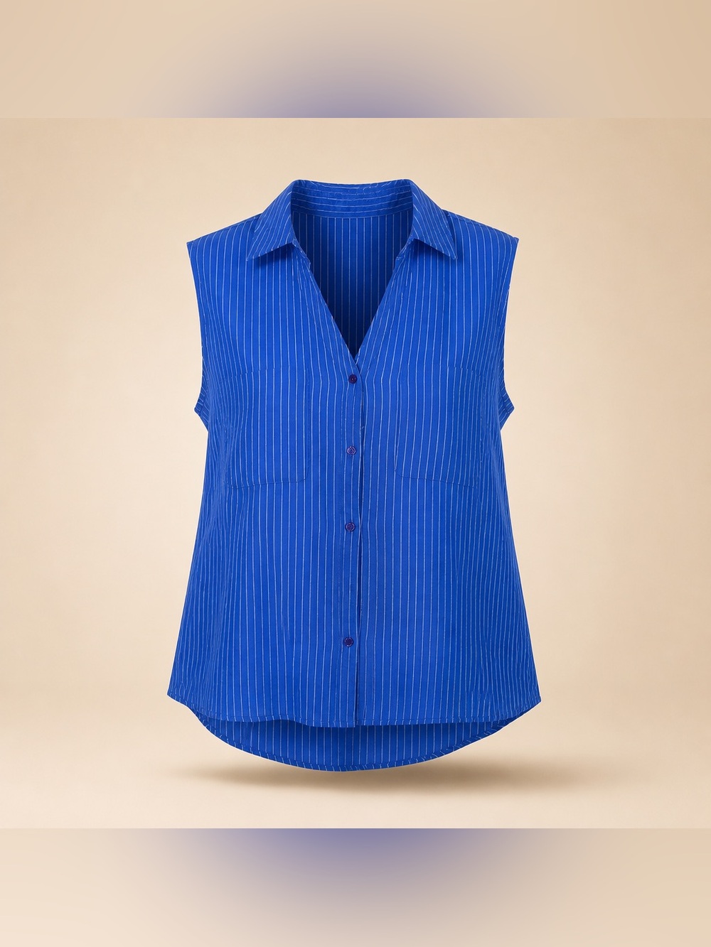 North crest 2X 18W/20W Sleeveless Cotton Button Down Shirt